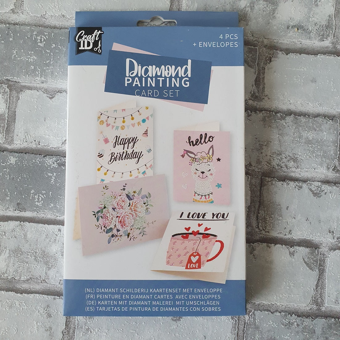 Diy kit voor het maken van diamond painting kaarten