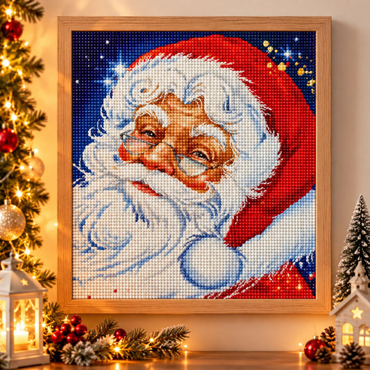 Diamond painting Kerstman - 30 x 30 cm - Ronde steentjes