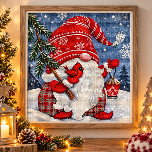 Diamond painting Gnome - 30 x 30 cm - Ronde steentjes