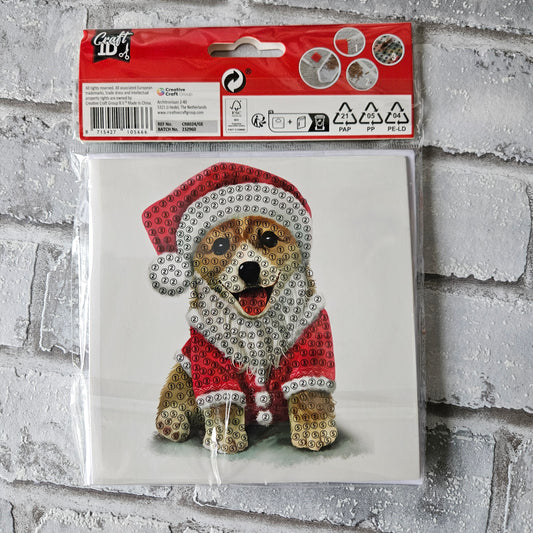 Diamond painting kerstkaart - hond en kat
