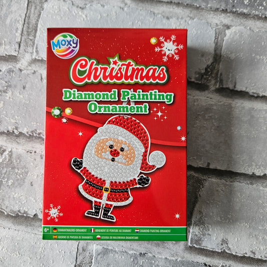Diamond painting - Ornament Kerstman - Ronde steentjes