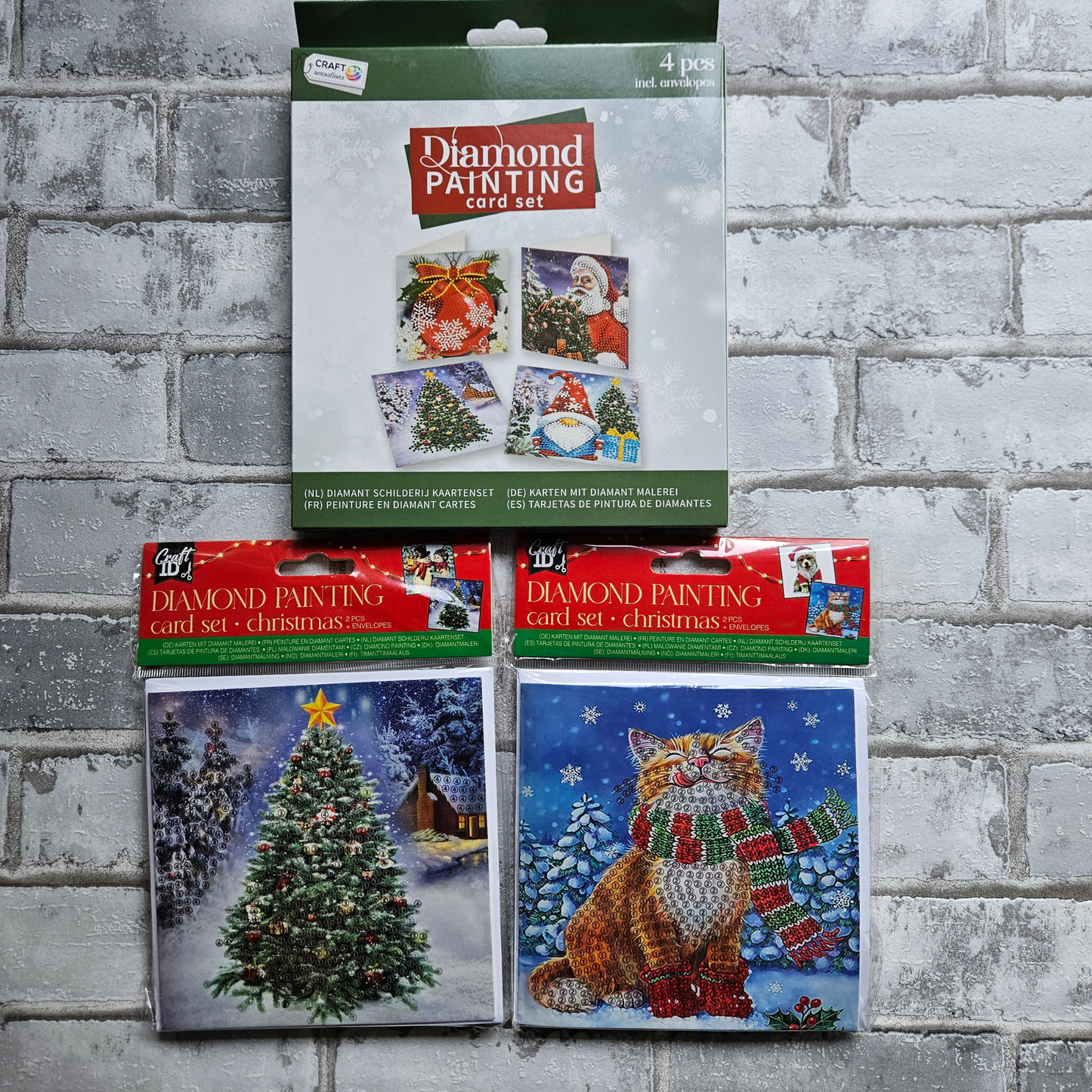 Diamond painting kerstkaarten bundel - 8 kaarten