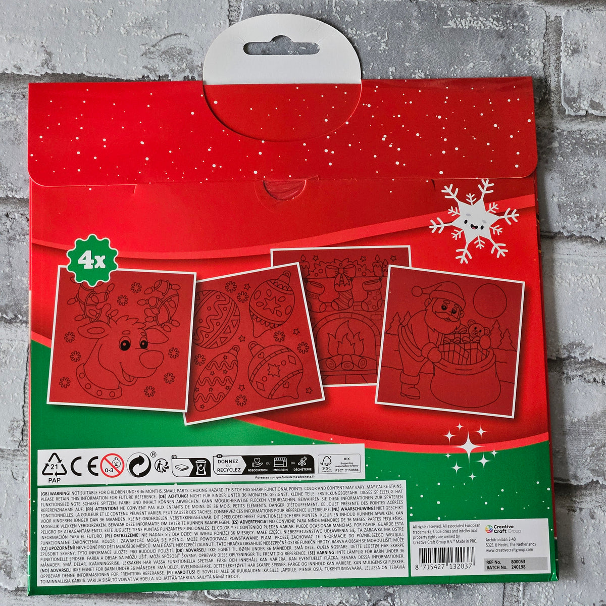 Scratch kaarten - 4 stuks - Kerst Rudolf