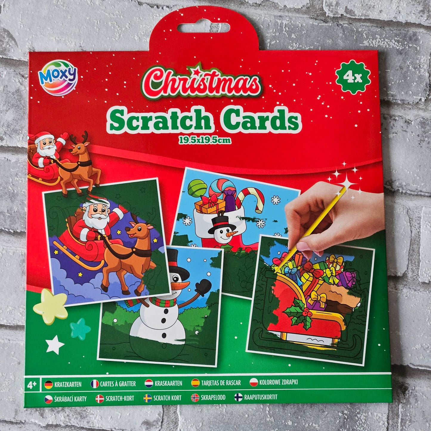 Scratch kaarten - 4 stuks - Kerst Kerstman