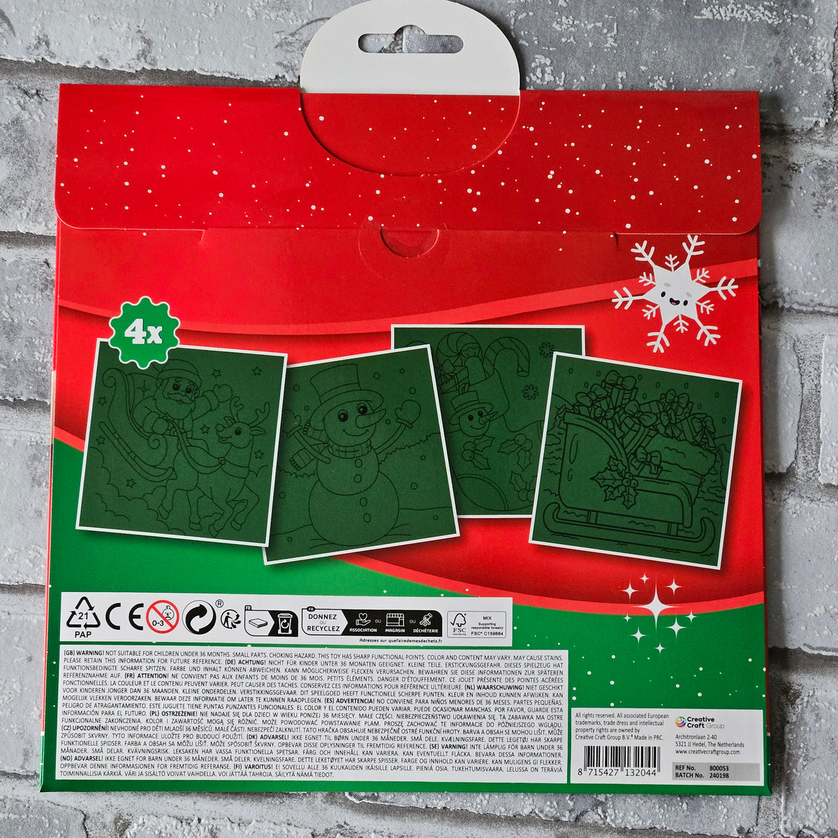 Scratch kaarten - 4 stuks - Kerst Kerstman
