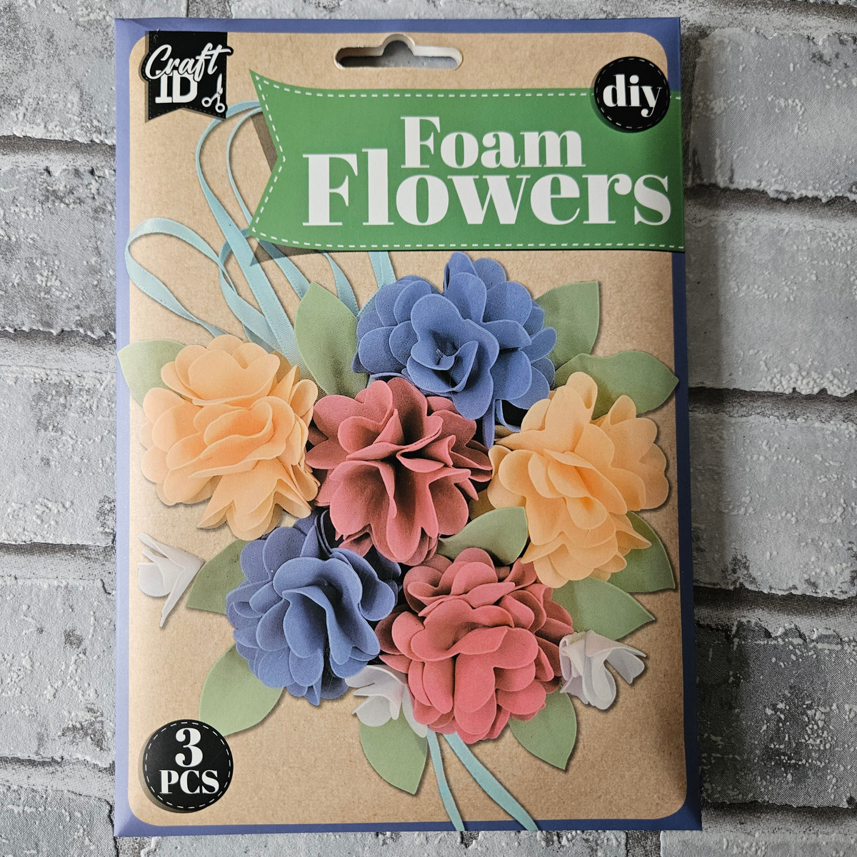 Foam bloemen boeketje - Blauw