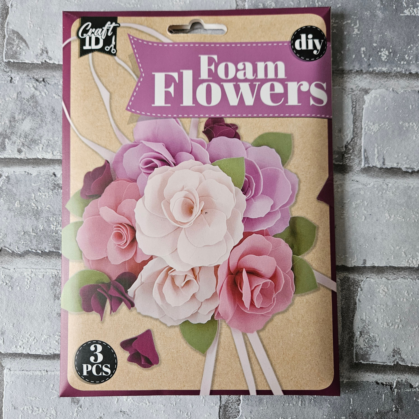 Foam bloemen boeketje - Paars
