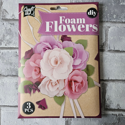 Foam bloemen boeketje - Paars