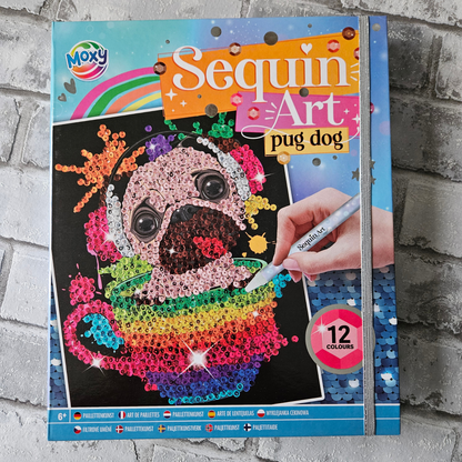 Sequin art - Mopshondje