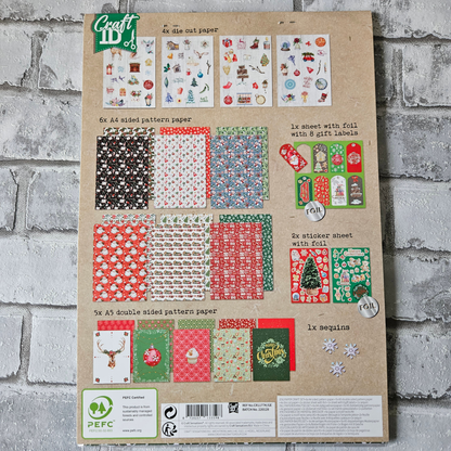 Kerst craft set - kaarten maken, scrapbooking - Rood