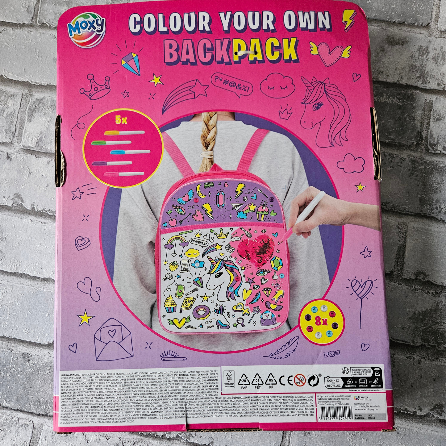 Kleur je eigen rugzak - Met 4 stiften