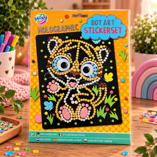 Holografische dot art - Tijger