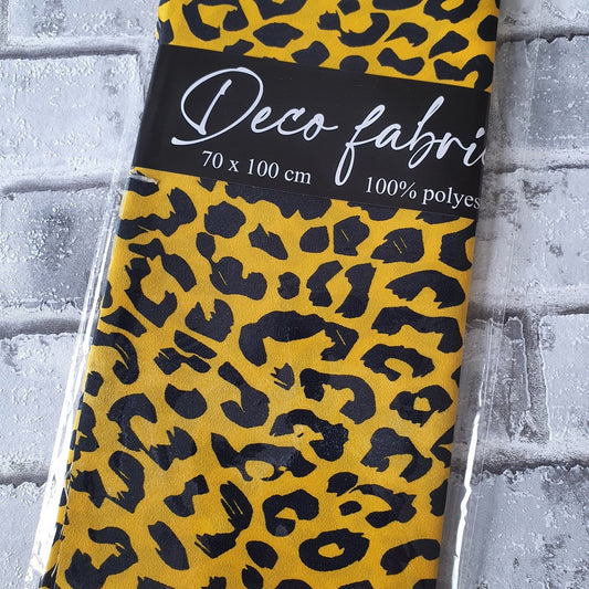 Deco stof - 70 x 100 cm - Panter Geel / zwart