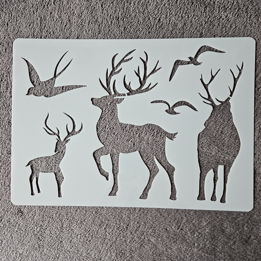 Hobby stencil - Herten- A4 - Hobby en meer  