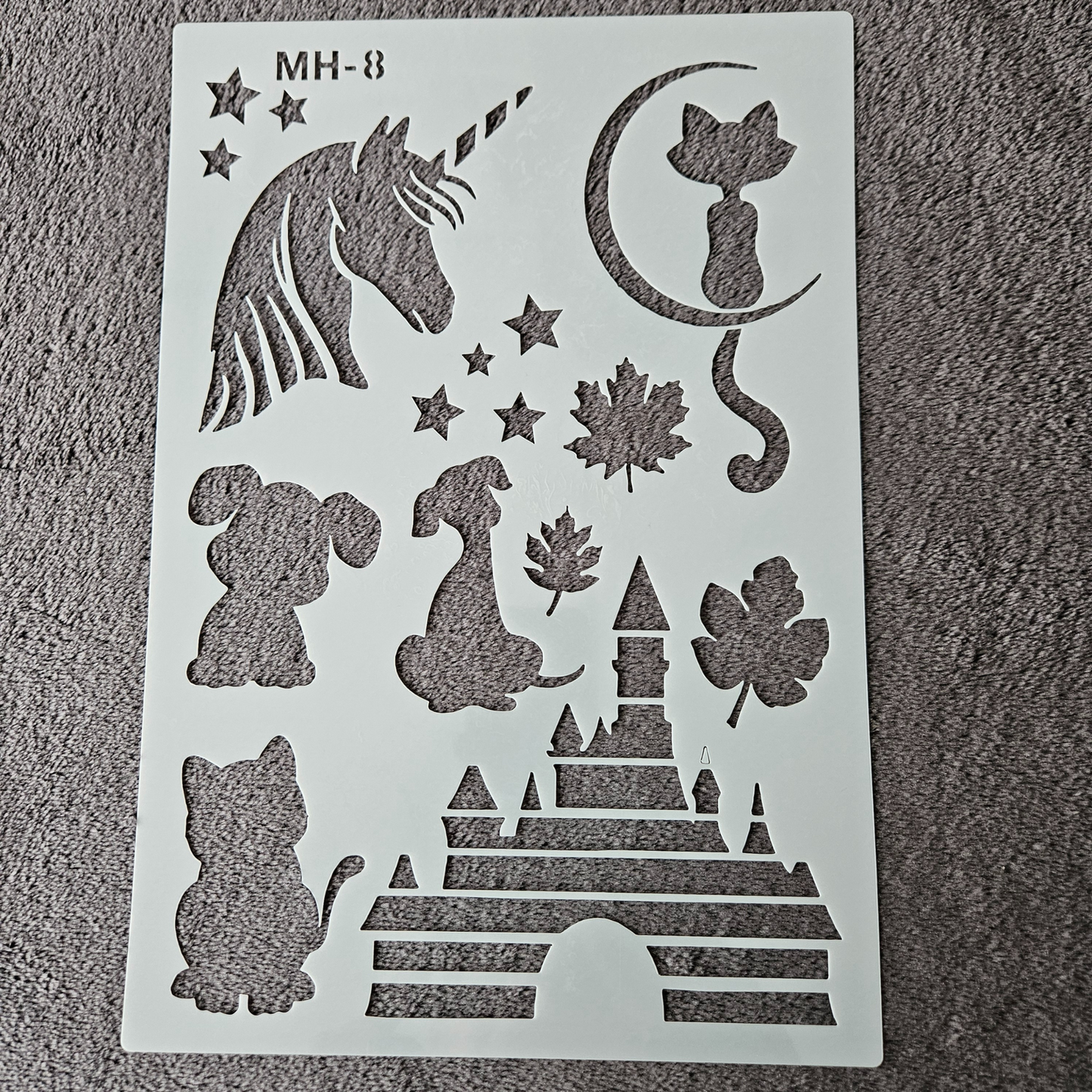 Hobby stencil - Kasteel, dieren - A4 - Hobby en meer  