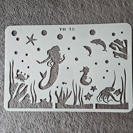 Hobby stencil - Scene Zeemeermin - A4 - Hobby en meer  
