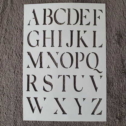 Hobby stencil Alfabet hoofdletters - A5 - Hobby en meer  
