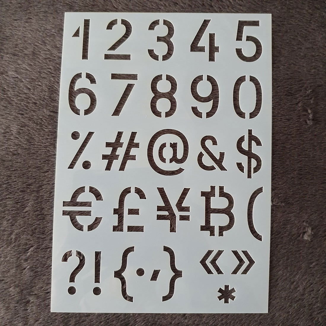 Hobby stencil Cijfers en tekens- A5 - Hobby en meer  