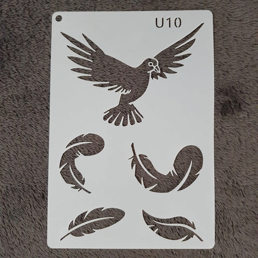 Hobby stencil Duif met veren - A5 - Hobby en meer  