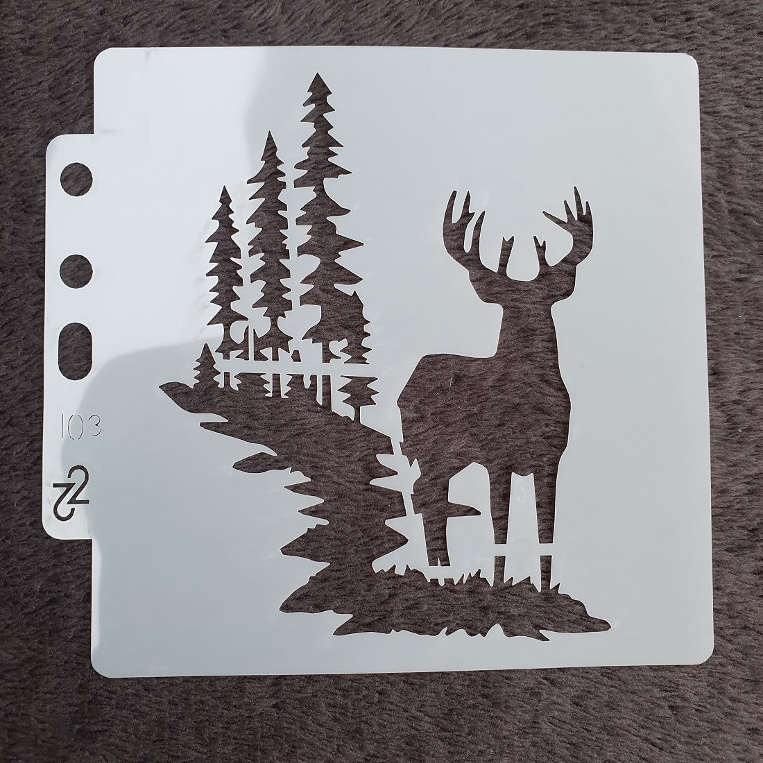 Hobby stencil Kerst - Hert in het bos - 13 x 13 - Hobby en meer  