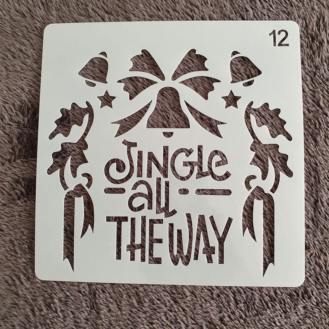 Hobby stencil Kerst - Jingle all the way - 15x15 cm - Hobby en meer  