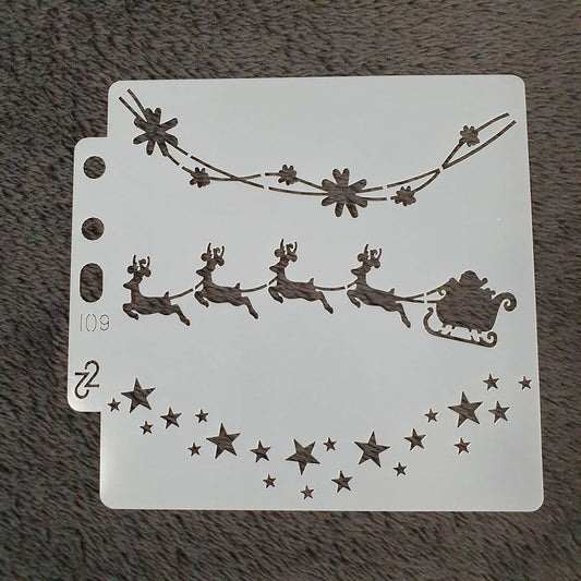 Hobby stencil Kerst - Kerst slee  - 13 x 13 - Hobby en meer  