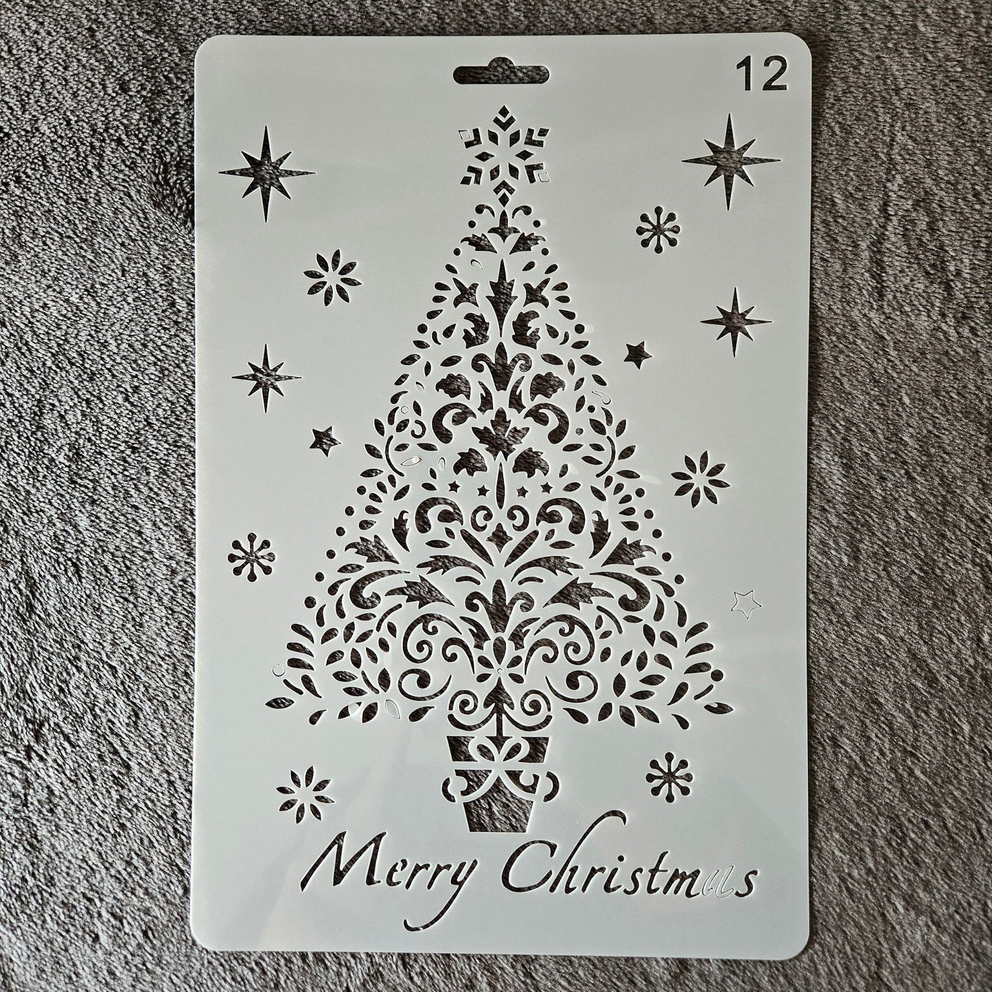 Hobby stencil Kerst - Kerstboom Merry Christmas - A5+ - Hobby en meer  