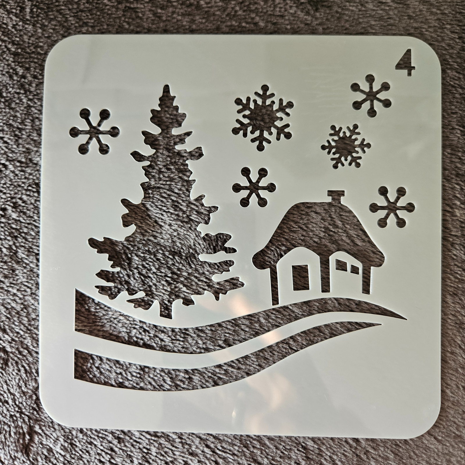 Hobby stencil Kerst -  Kersthuisje - 13 x 13 - Hobby en meer  
