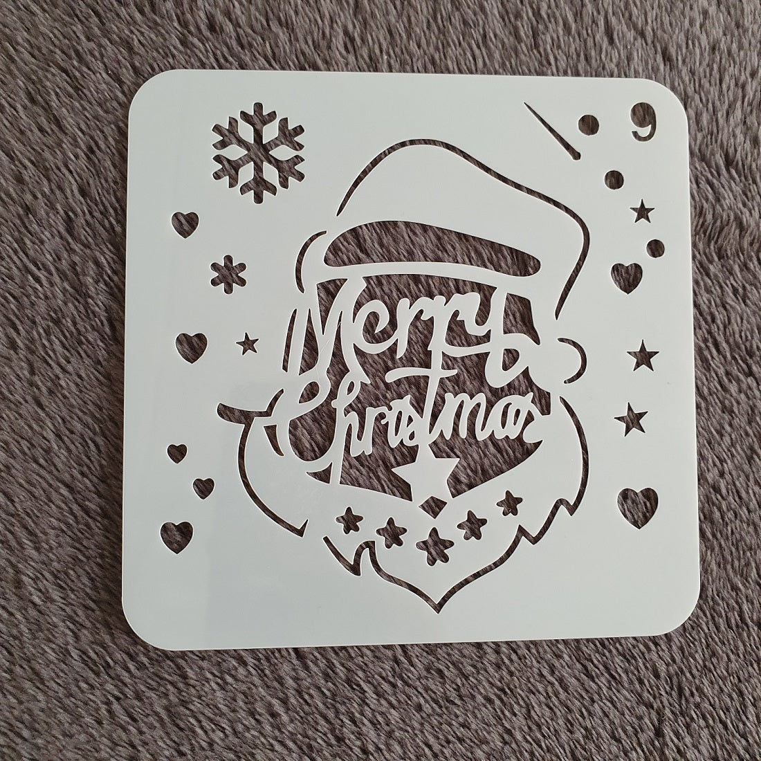 Hobby stencil Kerst - Kerstman Merry Christmas - 13 x 13 - Hobby en meer  