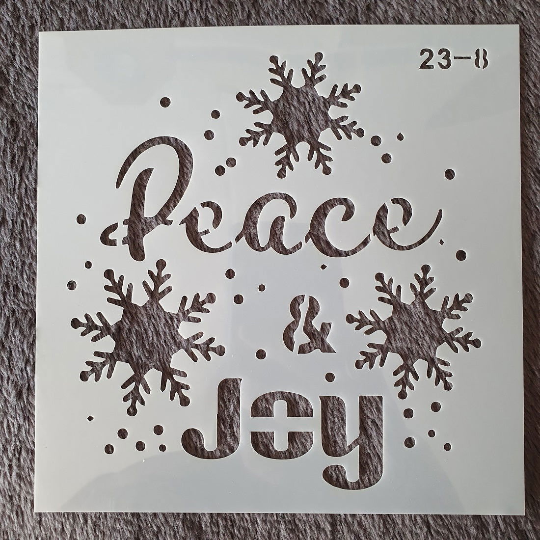 Hobby stencil Kerst - Peace & joy - 15x15 cm - Hobby en meer  