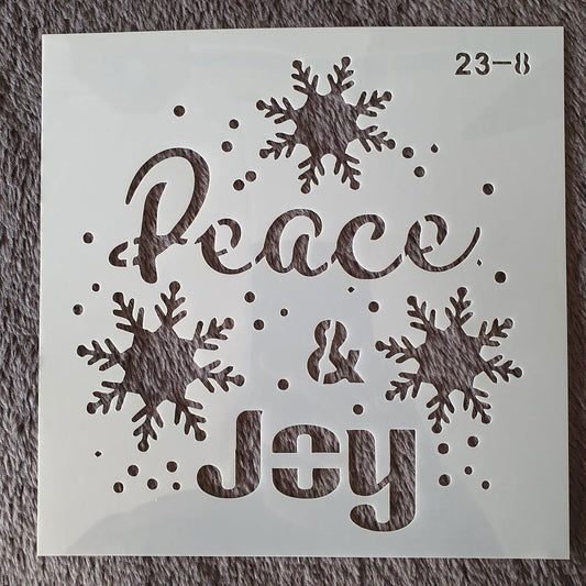 Hobby stencil Kerst - Peace & joy - 15x15 cm - Hobby en meer  