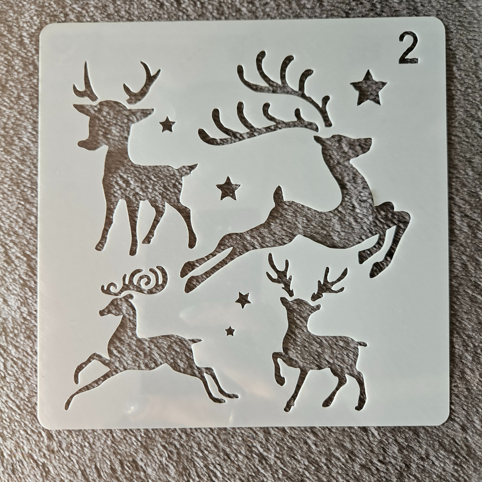 Hobby stencil Kerst -  Rendieren - 13 x 13 - Hobby en meer  