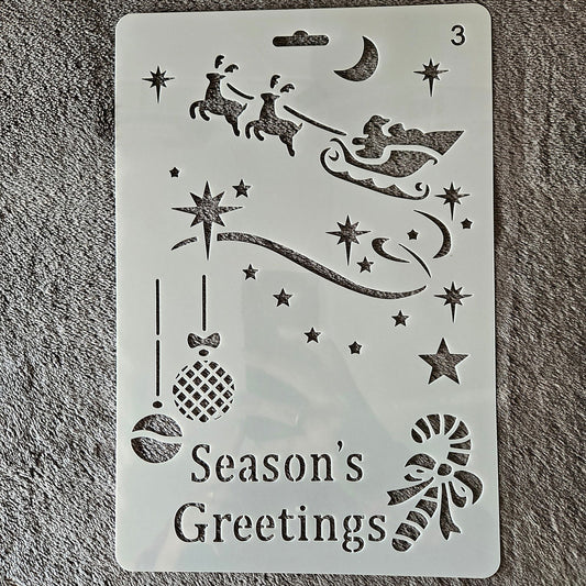Hobby stencil Kerst - Season's greetings Arrenslee - A5+ - Hobby en meer  