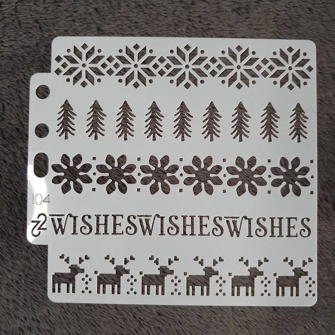 Hobby stencil Kerst - Wishes kerst versiering - 13 x 13 - Hobby en meer  