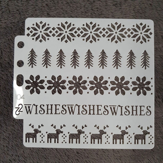 Hobby stencil Kerst - Wishes kerst versiering - 13 x 13 - Hobby en meer  