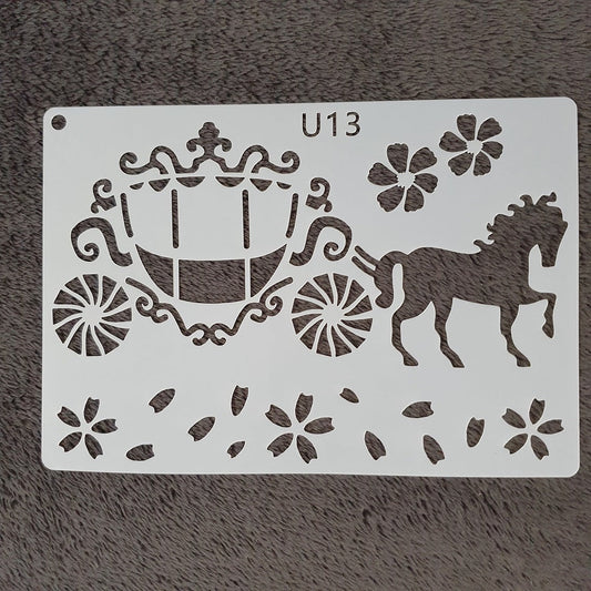 Hobby stencil Koets met paard - A5 - Hobby en meer  