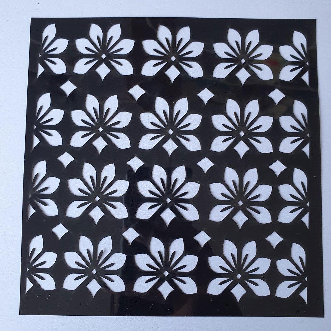 Hobby stencil lotus bloemen - 15x15 cm - Hobby en meer  