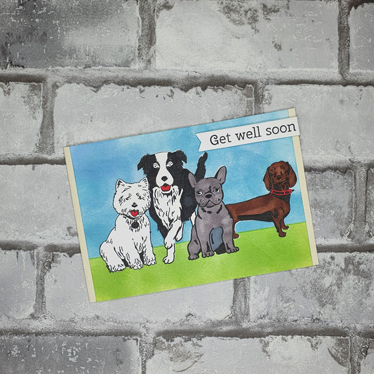 Beterschap kaart - Honden - Get well soon