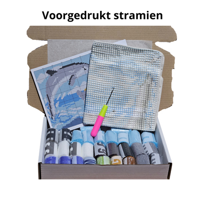 Latch hook kussen Dolfijnen - 43 x 43 cm - Hobby en meer  