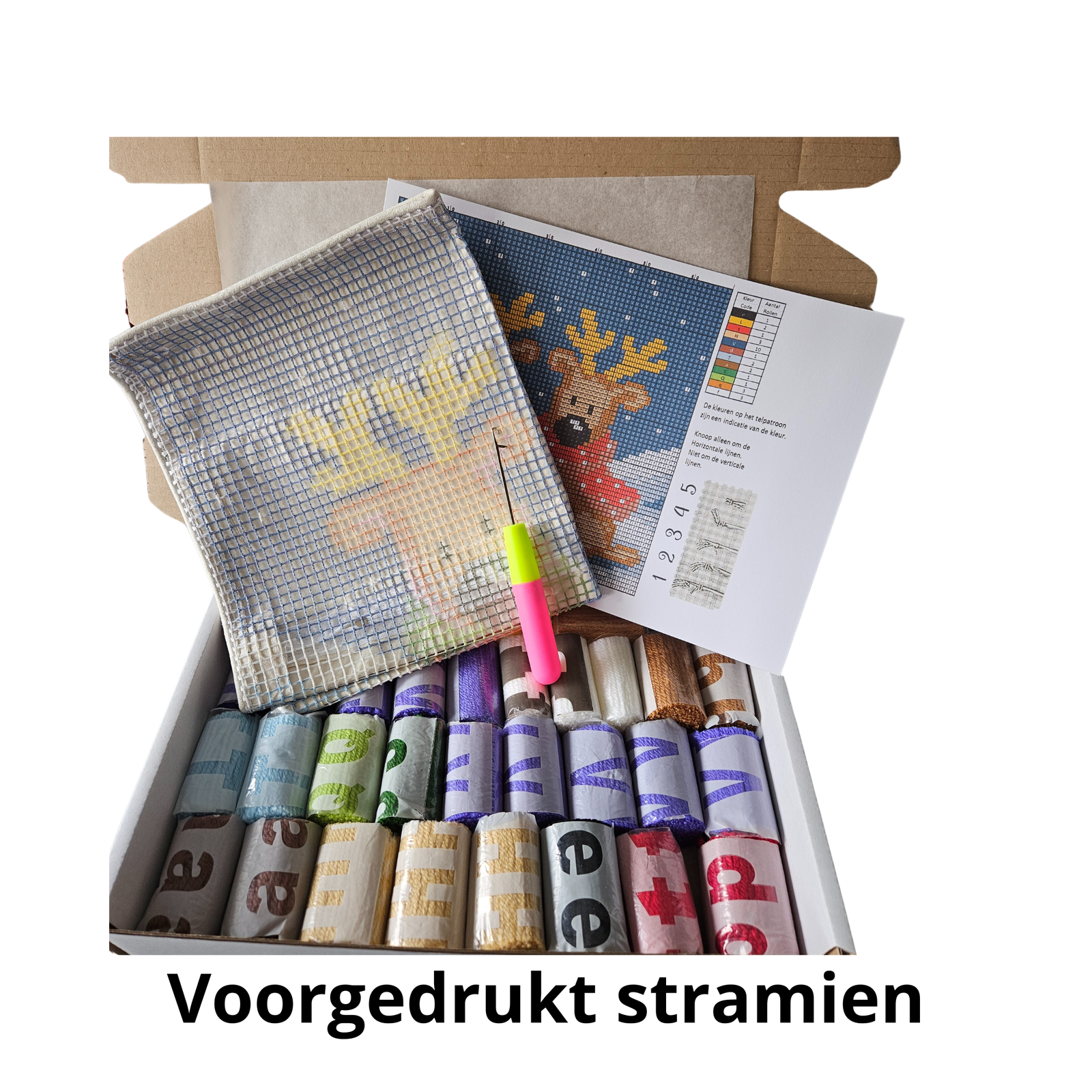 Latch hook kussen rendieren - 43 x 43 cm - Hobby en meer  