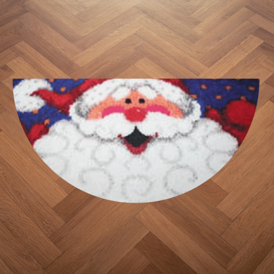 Latch hook mat kerstman halve ronde - 30 x 50 cm - Hobby en meer  