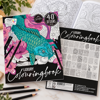 Luxury colouringbook met glitter - 40 designs - 250 gsm