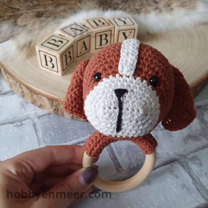 Rammelaar - Hondje op houten ring - Hobby en meer  