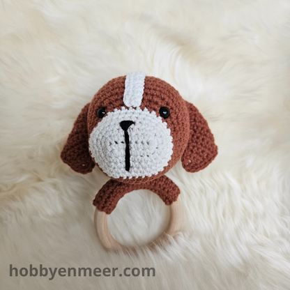 Rammelaar - Hondje op houten ring - Hobby en meer  