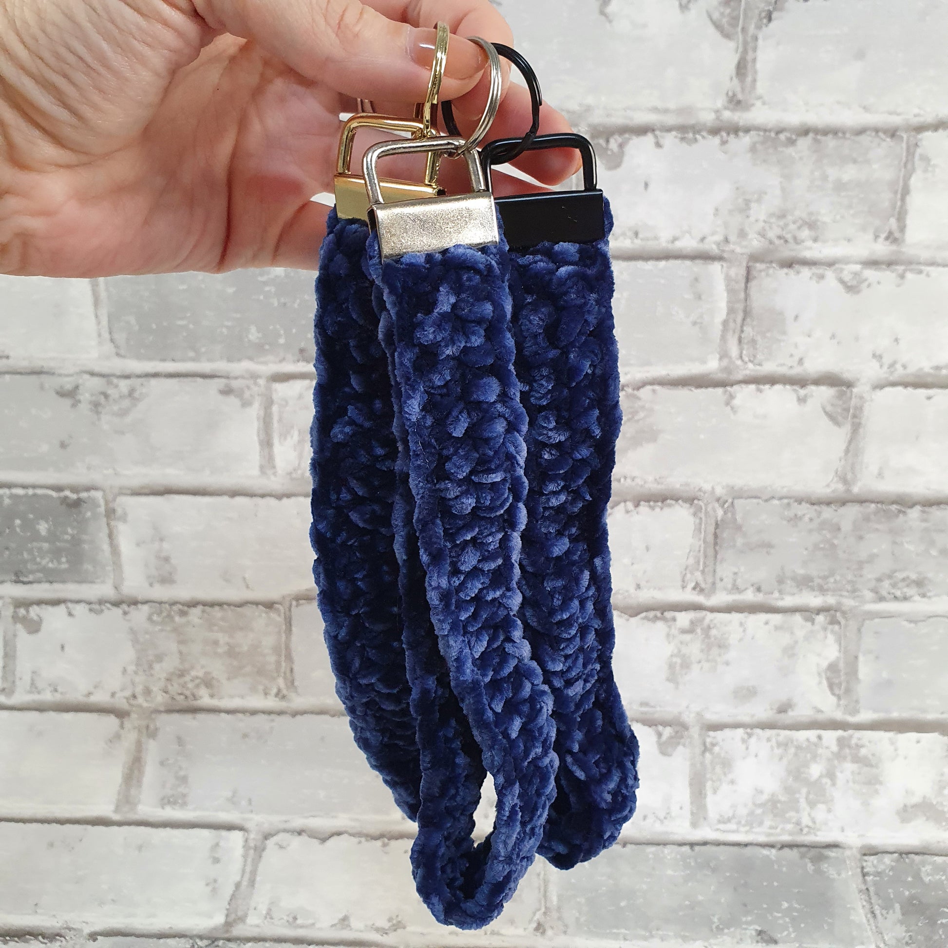 Gehaakte sleutelhanger - Blauw